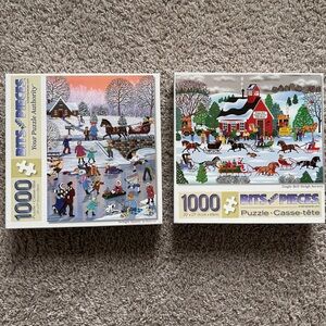 Snowy Winter Scene Puzzle Set - 1000 Pieces by Bits & Pieces